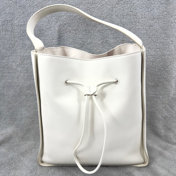3.1 Phillip Lim Soleil Large Bucket Bag Off White Leather Purse Matching Pouch - Picture 16 of 16